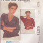 McCALL'S PATTERN 6671, DATED 1979, SIZE MEDIUM 14-16 MISSES' TOPS 2 STYLES