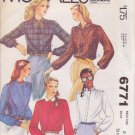 McCALL'S 6771 PATTERN SIZE 8 MISSES' BLOUSES IN 5 VARIATIONS UNCUT
