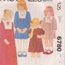 McCALL'S PATTERN 6780 GIRLS' SIZE 4  DRESS IN 4 VARIATIONS