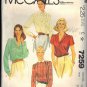 McCALL'S 7259 PATTERN DATED 1980 SIZE 14  MISSES' BLOUSES IN 4 VARAITIONS