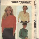McCALL'S PATTERN 7366 SIZE 12 MISSES' BLOUSES IN 3 VARIATIONS UNCUT