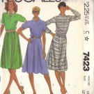 McCALL'S PATTERN 7423 SIZE 10 DATED 1981 MISSES' DRESS 3 VERSIONS UNCUT