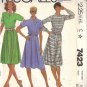 McCALL'S PATTERN 7423 SIZE 10 DATED 1981 MISSES' DRESS 3 VERSIONS UNCUT