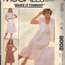 McCALL'S PATTERN 8002 SIZE 14 MISSES' BLOUSE CAMISOLE & SKIRT