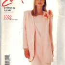McCALL'S PATTERN 8022 DATED 1996 SIZES 8/10/12/14 MISSES' JACKET, DRESS UNCUT