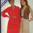 McCALL'S PATTERN 8157 DATED 1982 SIZES 8-10-12 MISSES' DRESS AND VEST UNCUT