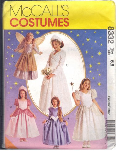 McCall's pattern 8332, dated 1996 for children's storybook costumes in 5 variations in size 5/6.