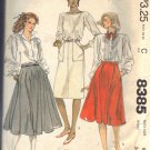 McCALL'S PATTERN 8385 DATED 1983 SIZE 8 MISSES' SKIRTS IN THREE VERSIONS UNCUT