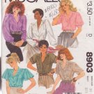McCALL'S PATTERN 8903 SIZE 10  MISSES' BLOUSES IN 6 VARIATIONS