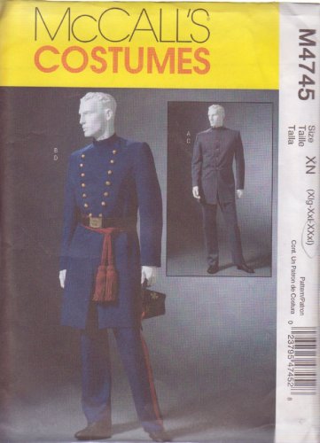 McCALL'S 2004 PATTERN 4745 SIZE XL-XXXL MEN'S CIVIL WAR COSTUME