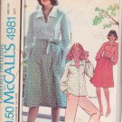 McCALL'S VINTAGE 1976 PATTERN 4981 SIZE 8 MISSES' BLOUSE & WRAP SKIRT