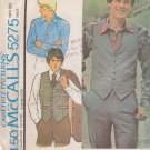 McCALL'S VINTAGE 1976 PATTERN 5275 SIZE 36 MEN'S VEST AND SHIRT