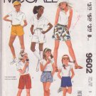McCALL'S PATTERN 9602 SIZE 8 GIRLS' SHORTS IN 6 VARIATIONS McCALL'S PATTERN 9602 SIZE 8 GIRLS' SHORTS IN 6 VARIATIONS