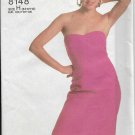 SIMPLICITY PATTERN 8148 SIZES 6/8/10 MISSES' FITTED STRAPLESS DRESS UNCUT