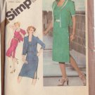SIMPLICITY VTG 1981 PATTERN 9948 SIZE 18 1/2 MISSES' SIDE BUTTON DRESS & JACKET