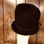 VINTAGE LADIES 100% WOOL DK BLUE CLOCHE 5" CROWN 1/4" BLUE HATBAND 21 1/2" #45