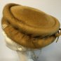 VINTAGE LADIES' GOLD FELT HAT W/PEARLS & RHINESTONE ACCENTS  21" #142
