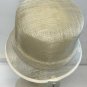 VINTAGE LADIES' WOVEN IVORY HAT FLOWER ACCENT  22" AROUND 4" HIGH  #159 NWT