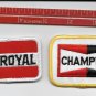UNIROYAL 2 3/4" X 1 3/4 & CHAMPION 3" X 2" PATCHES  IRON OR SEW ON
