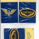 2 CAPTAINS PATCH 3 1/2" X 2" & 1 EAGLE 3 1/2 X 1 3/8 PATCH IRON ON OR SEW ON 2 CAPTAINS PATCH 3 1/2" X 2" & 1 EAGLE 3 1/2 X 1 3/8 PATCH IRON ON OR SEW ON