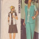 SIMPLICITY 1974 VINTAGE PATTERN 6336 SZ 14 TWO PIECE DRESS, TOP, VEST, PANTS