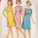 SIMPLICITY 1966 VINTAGE PATTERN 6465 SZ 7jp 1 PIECE DRESS WITH 3 NECKLINE TRIMS