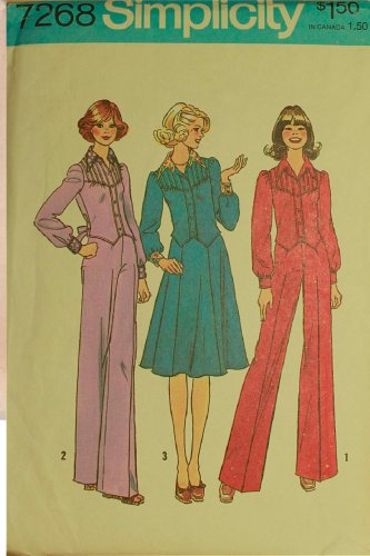 SIMPLICITY VINTAGE PATTERN 7268 SIZE 8 MISSES' TOP, SKIRT, PANTS