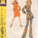 McCALL'S PATTERN 2634 SIZE 14 MISSES DRESS OR TOP, PANTS UNCUT