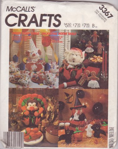 McCALL'S PATTERN 3367 DATED 1987 FOR HOLIDAY TABLE DECORATION #2