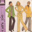 McCALL'S PATTERN 3345 MISSES' SIZE 14 UNLINED JACKET AND PANTS