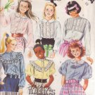 McCALL'S PATTERN 3394 SIZE 10 CHILD'S BLOUSE IN 6 VARIATIONS