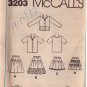 McCALL'S PATTERN 3203 SZ 12 GIRLS' SHIRT JCKT SHIRT TOP SKIRT PETTICOAT