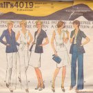 McCALL'S PATTERN 4019, DATED 1974 SIZE 16, MISSES' JACKET, SKIRT, TOP AND PANTS