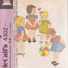 McCALL'S PATTERN 4302 SIZE 2 TODDLERS' ROMPER AND JUMPER
