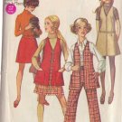 SIMPLICITY 8360 SZ 11/12 PATTERN DATED 1969 JR/TEEN JUMPER VEST SKIRT PANTS