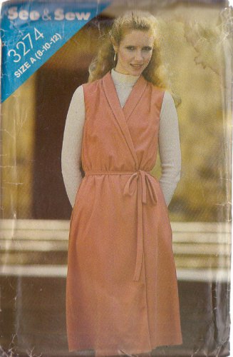 BUTTERICK VINTAGE PATTERN 3274 SIZE 8/10/12 MISSES' WRAP JUMPER & BELT UNCUT