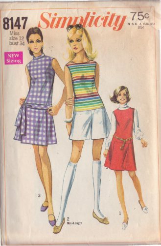 SIMPLICITY PATTERN 8147 SIZE 12MP MISSES' PETITE PANTDRESS OR PANTJUMPER