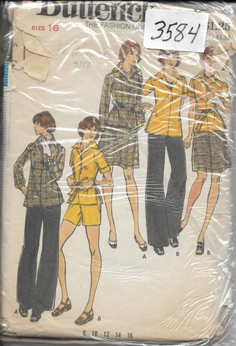 BUTTERICK PATTERN 3584 SIZE 16 MISSES' TOP SKIRT PANTS SHORTS
