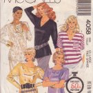 McCALL'S PATTERN 4058 SIZE XLARGE 22-24 MISSES' TOPS IN 5 VARIATIONS McCALL'S PATTERN 4058 SIZE XLARGE 22-24 MISSES' TOPS IN 5 VARIATIONS