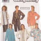 SIMPLICITY PATTERN 9925 SZS 10-18 MISSES' TUNICS WITH 6 TRIM VARIATIONS UNCUT