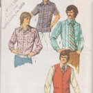 SIMPLICITY PATTERN 5047 SIZE 44 #2 MEN'S VEST, SHIRTS 3 VARIATIONS