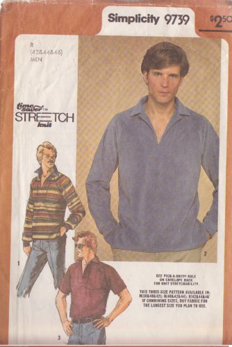 SIMPLICITY PATTERN 9739 SIZES 42/44/46 MEN'S SHIRT IN 3 VARIATIONS