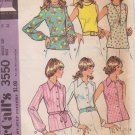 McCALL'S PATTERN 3550 DATED 1973 SIZE 14 MISSES SET OF BLOUSES