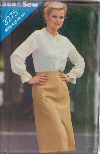 BUTTERICK VINTAGE PATTERN 3275 SIZE 8/10/12 MISSES' BLOUSE UNCUT
