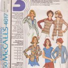 McCALL'S 1975 PATTERN 4617 SIZES 8/10/12 MISSES’ TOP CARDIGAN AND SHIRT UNCUT