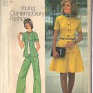 Simplicity pattern 6791 SZ 14 dated 1974, Misses' short 2-pc dress, top, pants