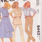 McCALL'S PATTERN 6443 SIZE 14 MISSES' TUNIC OR TOP, SKIRT, PANTS UNCUT
