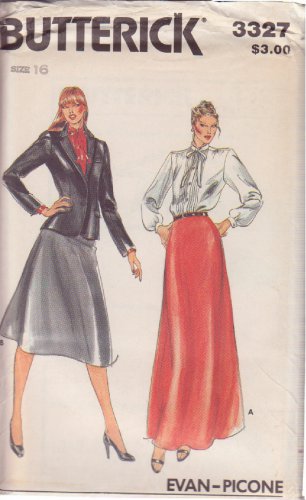 BUTTERICK PATTERN 3327 SIZE 16 MISSES' JACKET BLOUSE SKIRT EVAN PICONE UNCUT