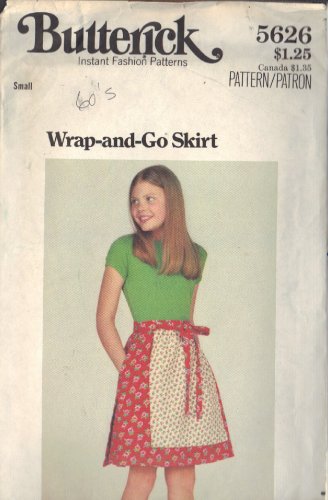 BUTTERICK PATTERN 5626 SIZE SMALL 7 GIRLS&acirc;�� BACK WRAP SKIRT UNCUT