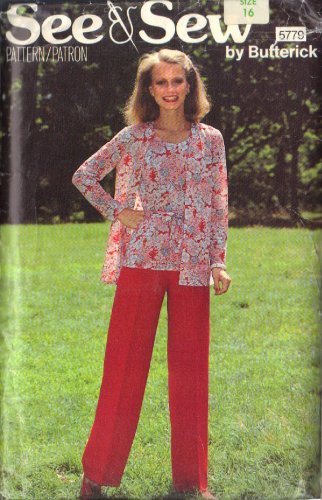 BUTTERICK PATTERN 5779 SIZE 16 MISSES' TOP, JACKET AND PANTS #1